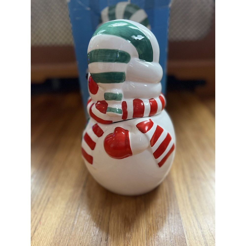 Snowman Holiday Christmas Winter Cookie Jar Vtg Ceramic 11" Frosty Collectible - Picture 3 of 14